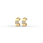14K Gold Plated Moissanite Clover Hoop Earrings - 