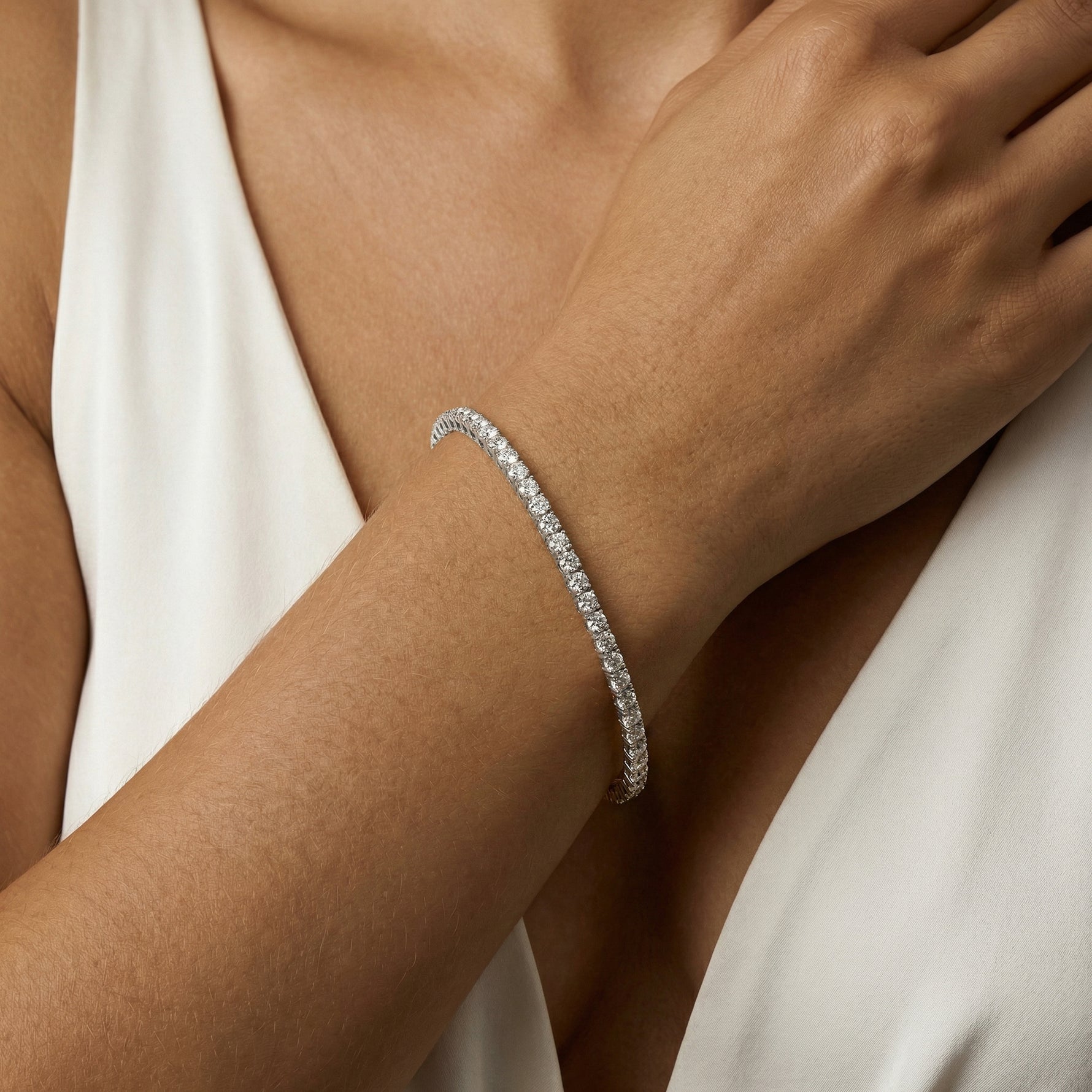 5 CTW Lab - Grown Diamond Tennis Bracelet in Sterling Silver - Bracelets