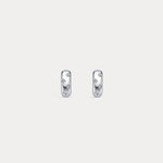 Scattered Lab - Grown Diamond Huggie Hoop Earrings in Sterling Silver - Earrings