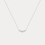 Five - Stone Bezel - Set Lab - Grown Diamond Bar Necklace in 14K Gold/Platinum - Necklaces