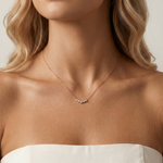 Five-Stone Bezel-Set Lab-Grown Diamond Bar Necklace in 14K Gold/Platinum - Necklaces