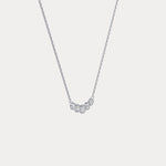 Five - Stone Bezel - Set Lab - Grown Diamond Bar Necklace in 14K Gold/Platinum - Necklaces
