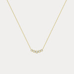Five - Stone Bezel - Set Lab - Grown Diamond Bar Necklace in 14K Gold/Platinum - Necklaces