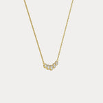 Five - Stone Bezel - Set Lab - Grown Diamond Bar Necklace in 14K Gold/Platinum - Necklaces