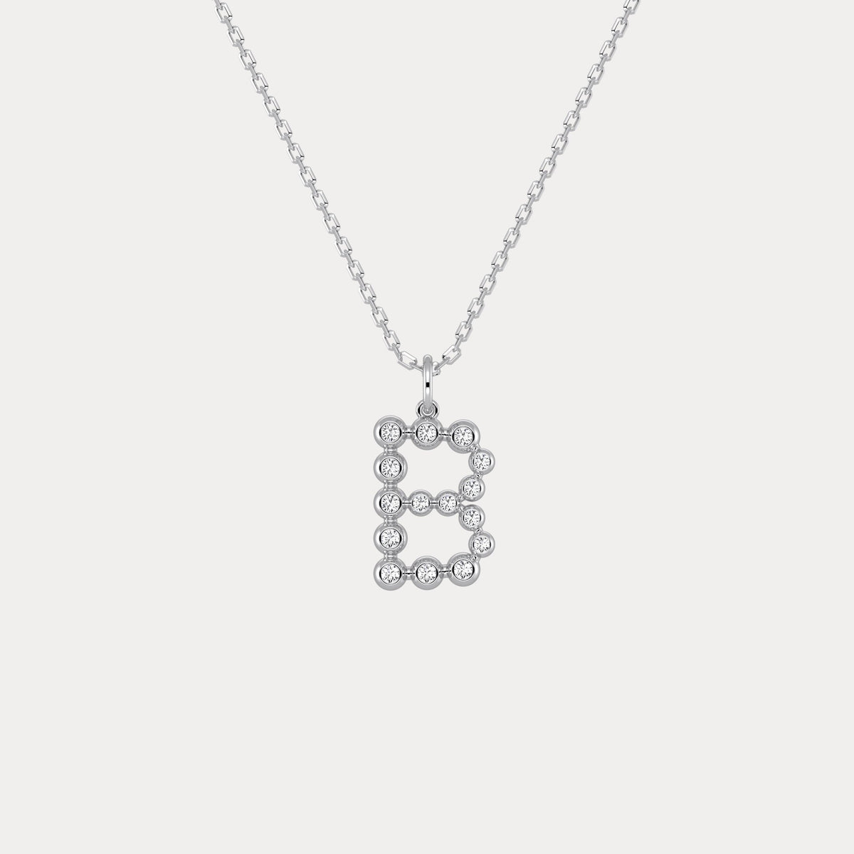 Sterling Silver Initial Letter Necklace – Bubble Pendant - Necklaces