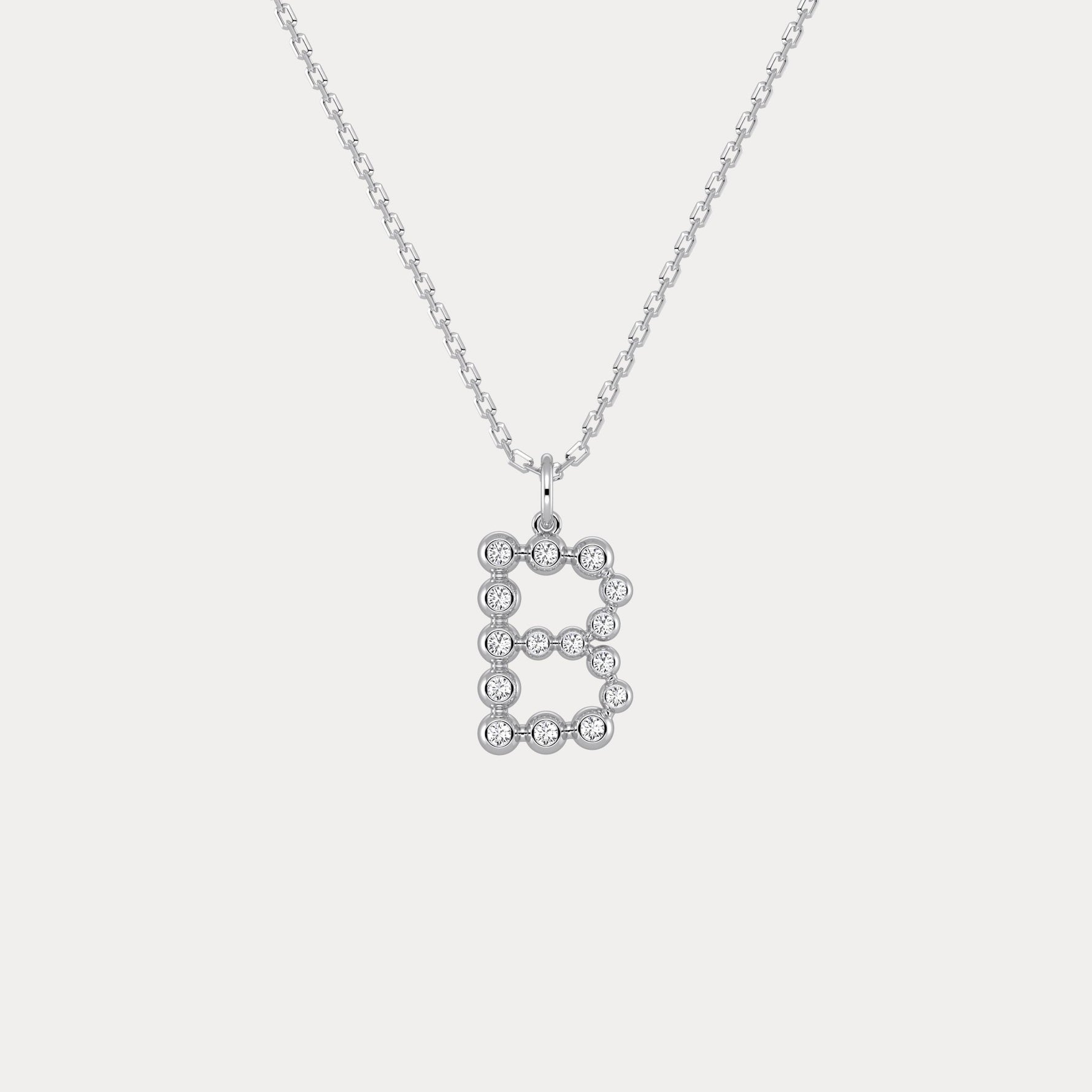 Sterling Silver Initial Letter Necklace – Bubble Pendant - Necklaces