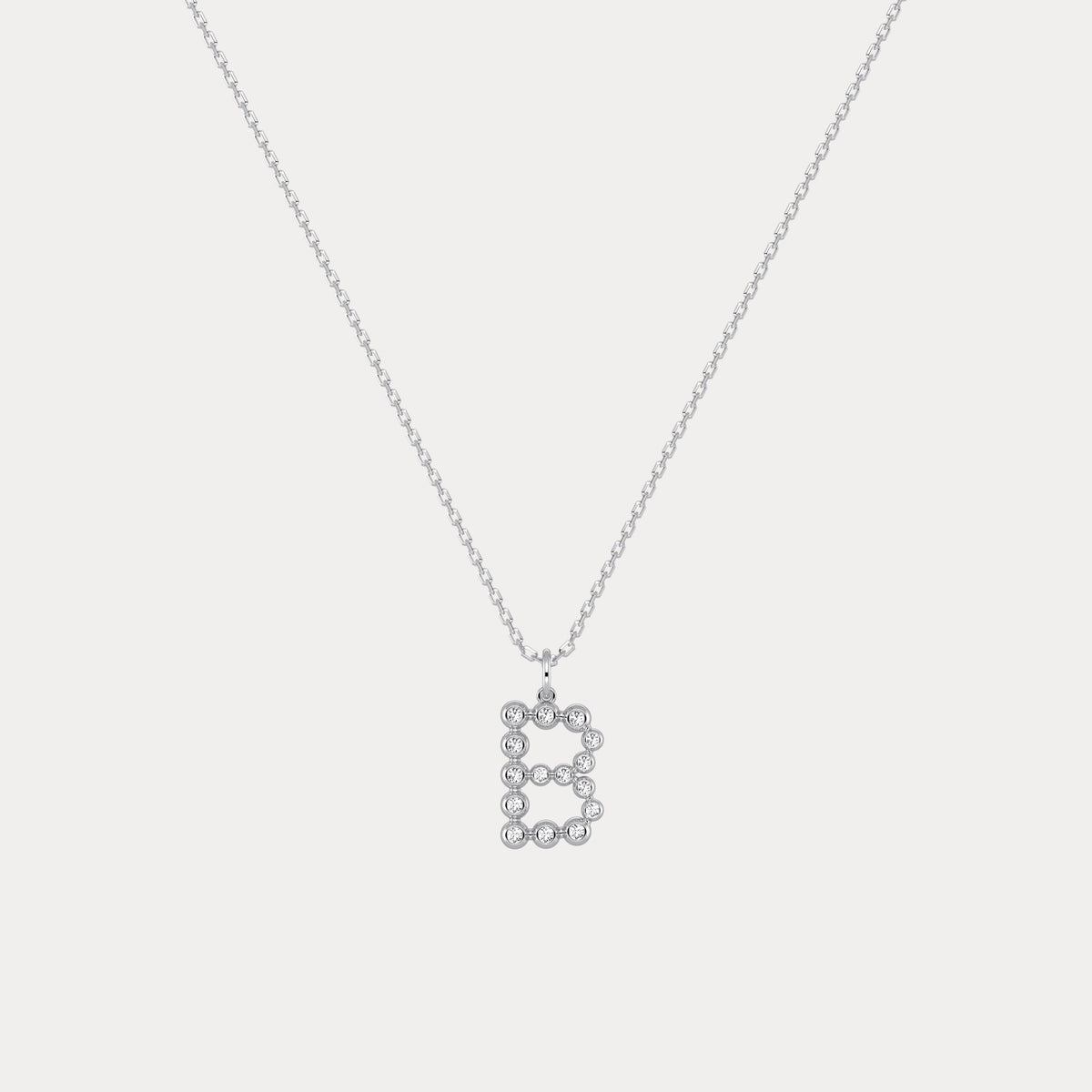 Sterling Silver Initial Letter Necklace – Bubble Pendant - Necklaces