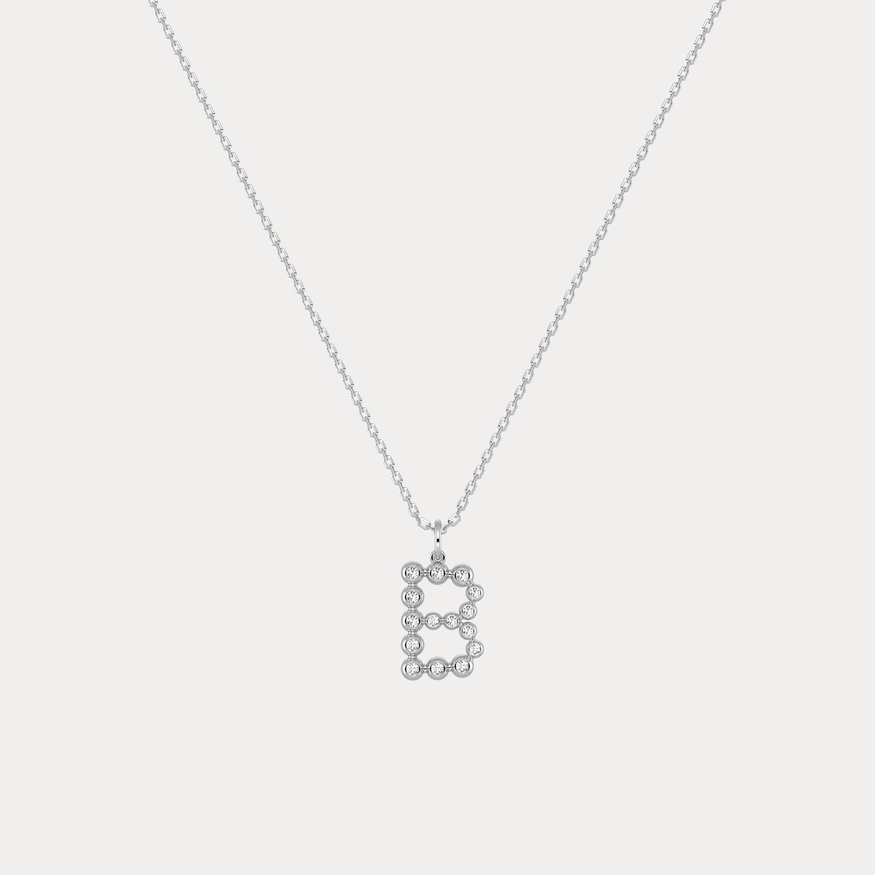 Sterling Silver Initial Letter Necklace – Bubble Pendant - Necklaces