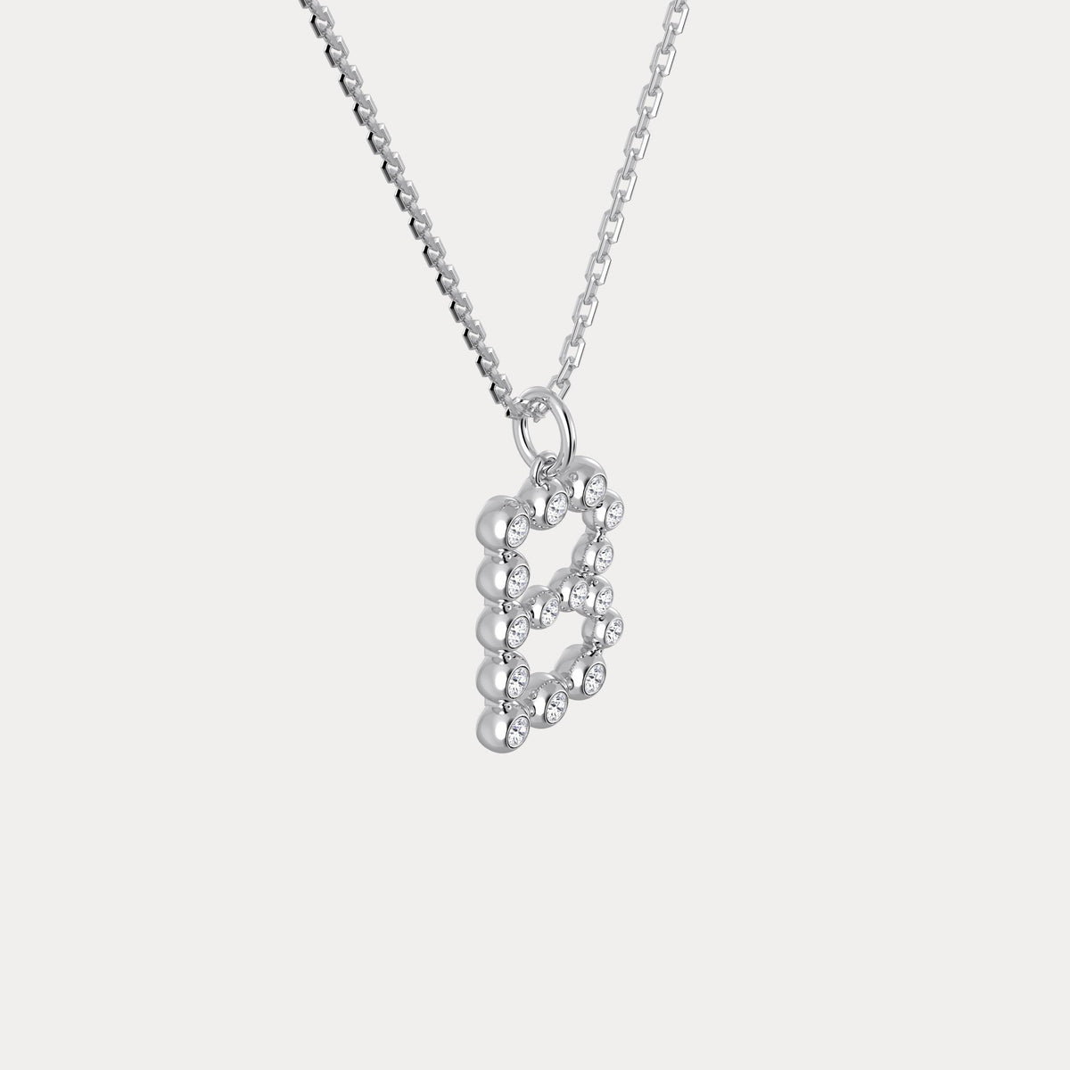 Sterling Silver Initial Letter Necklace – Bubble Pendant - Necklaces