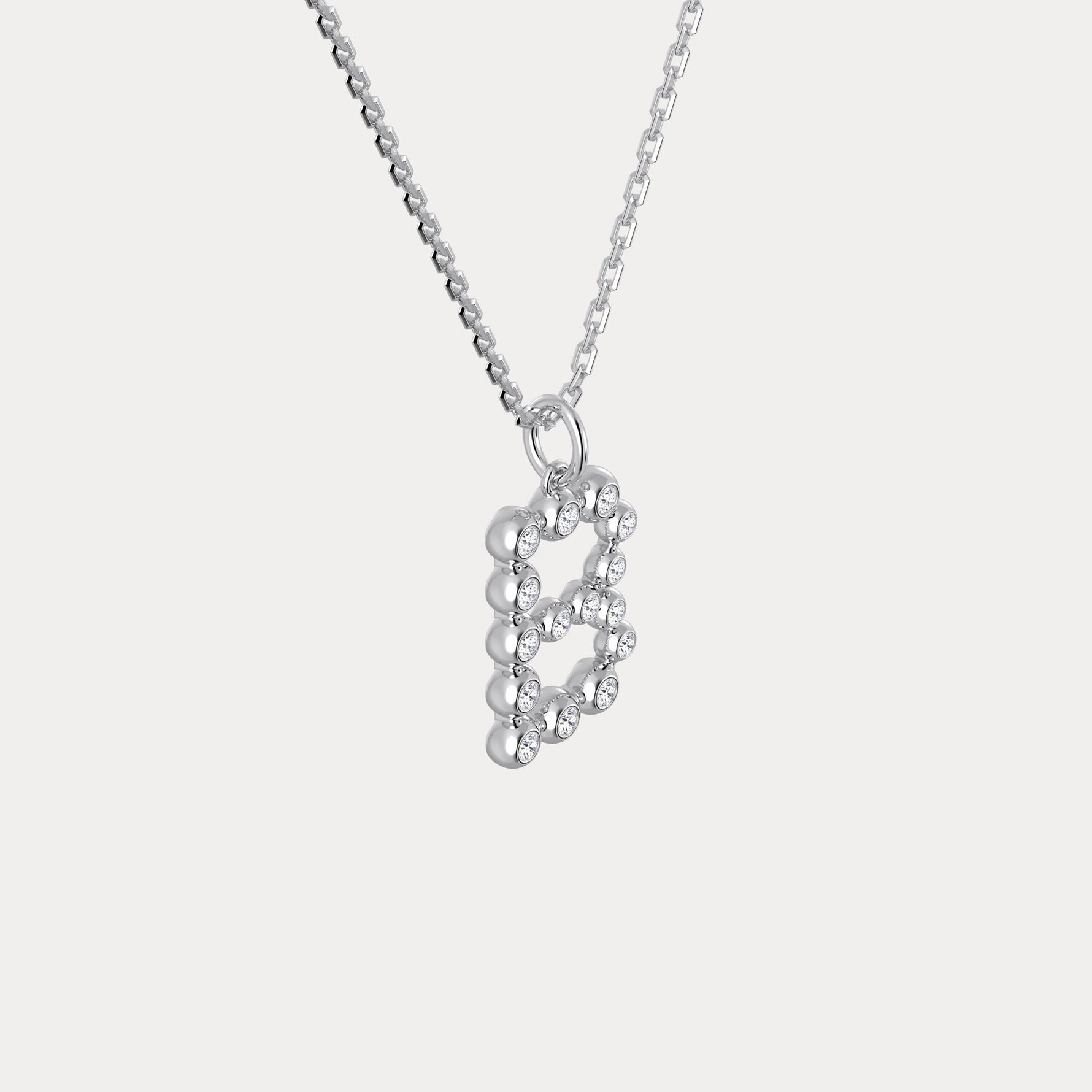 Sterling Silver Initial Letter Necklace – Bubble Pendant - Necklaces