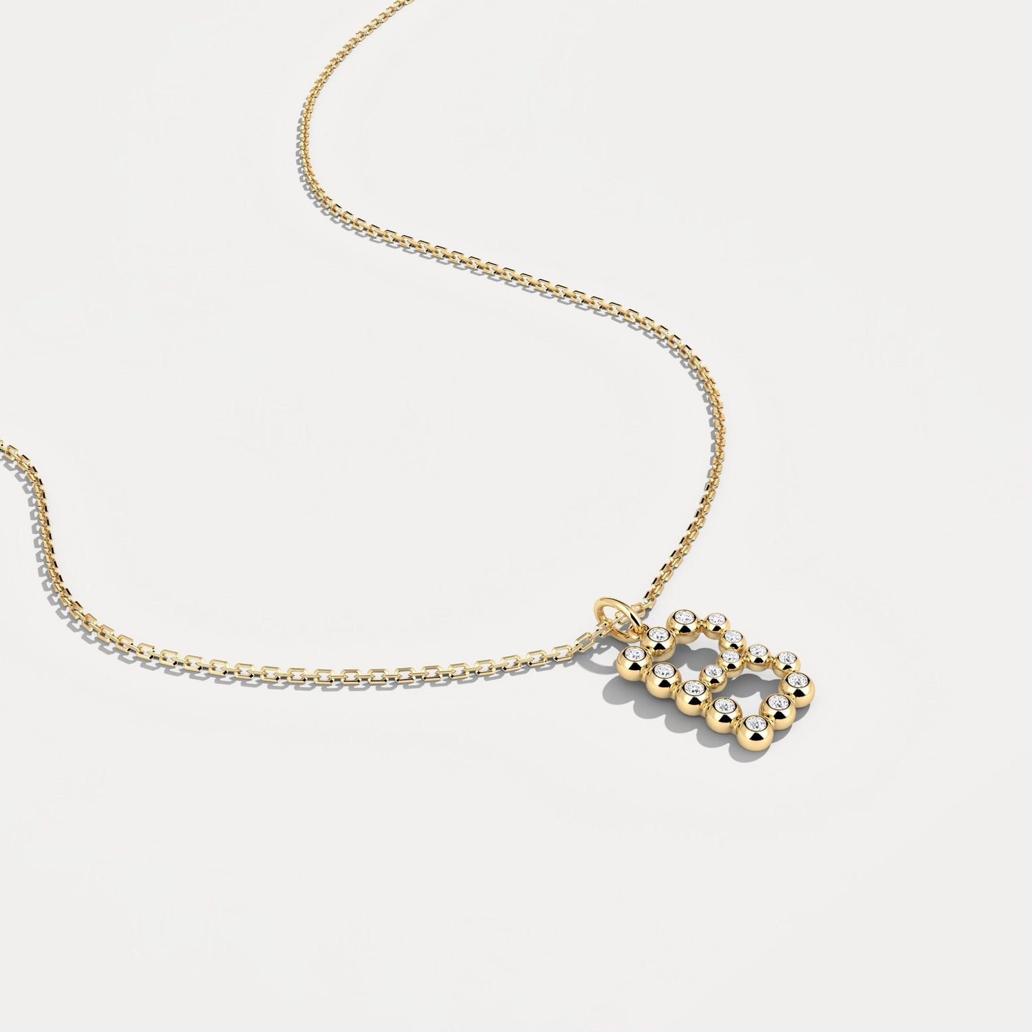 Sterling Silver Initial Letter Necklace – Bubble Pendant - Necklaces