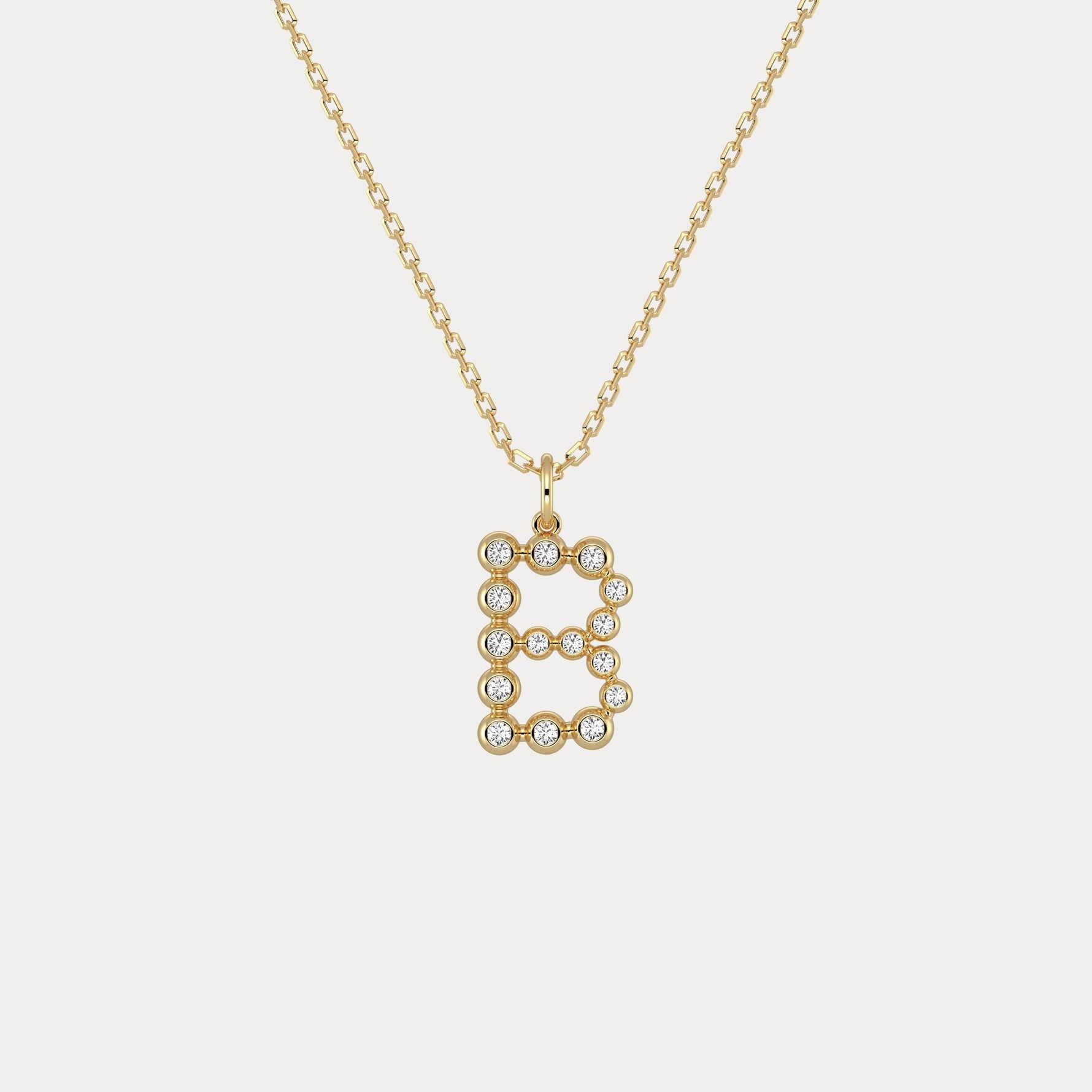 Sterling Silver Initial Letter Necklace – Bubble Pendant - Necklaces