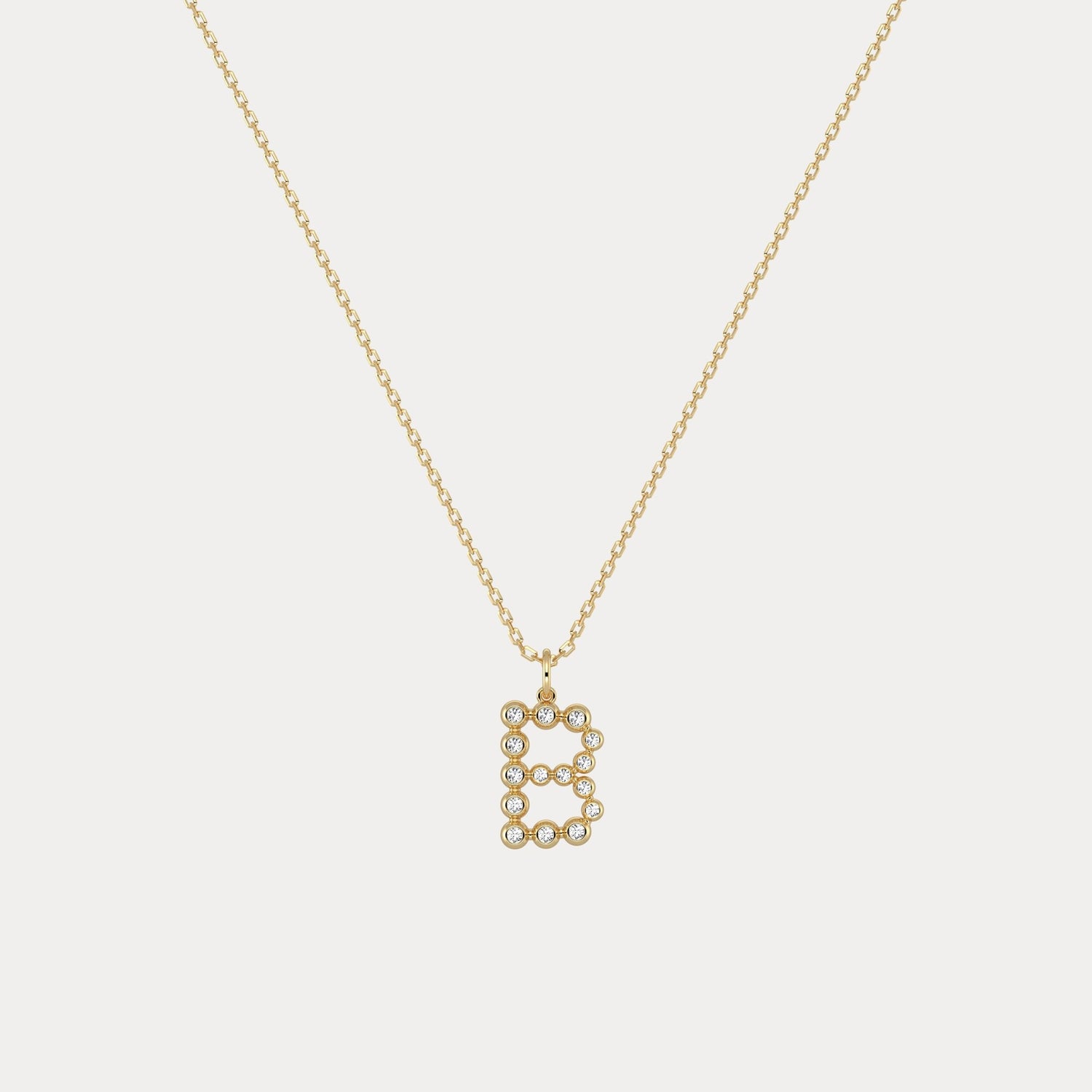 Sterling Silver Initial Letter Necklace – Bubble Pendant - Necklaces