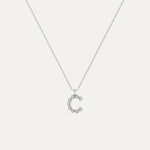 Sterling Silver Initial Letter Necklace – Bubble Pendant - Necklaces