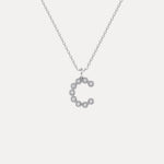 Sterling Silver Initial Letter Necklace – Bubble Pendant - Necklaces
