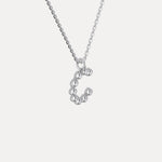 Sterling Silver Initial Letter Necklace – Bubble Pendant - Necklaces