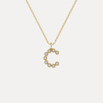 Sterling Silver Initial Letter Necklace – Bubble Pendant - Necklaces