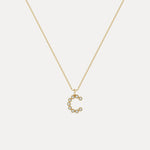 Sterling Silver Initial Letter Necklace – Bubble Pendant - Necklaces