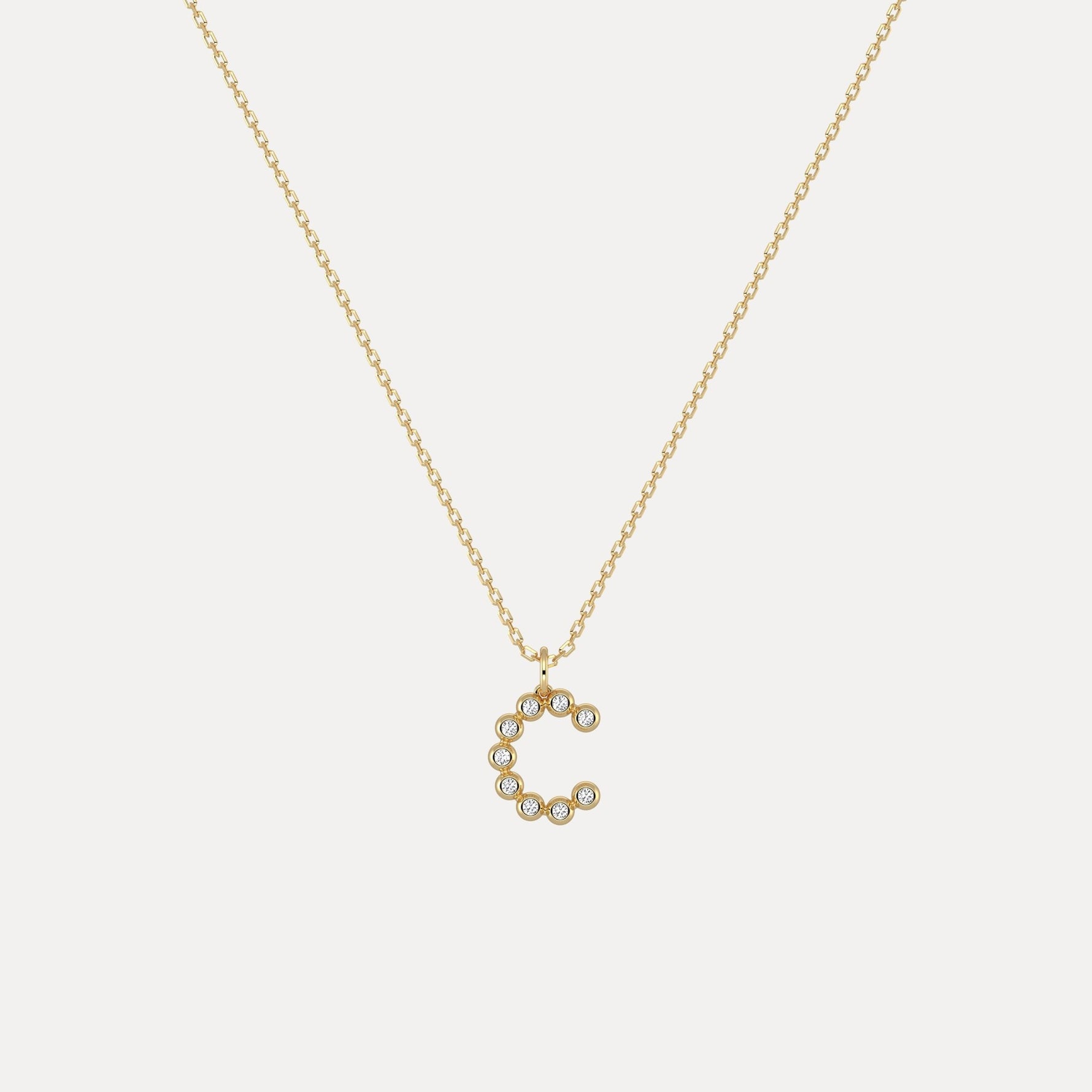 Sterling Silver Initial Letter Necklace – Bubble Pendant - Necklaces