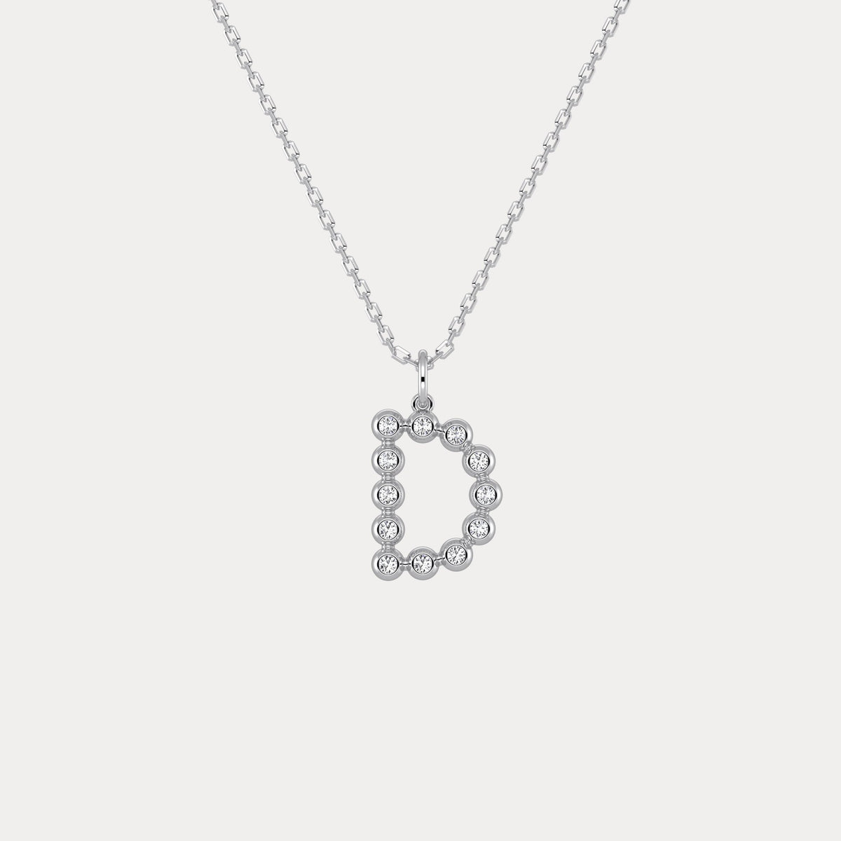 Sterling Silver Initial Letter Necklace – Bubble Pendant - Necklaces