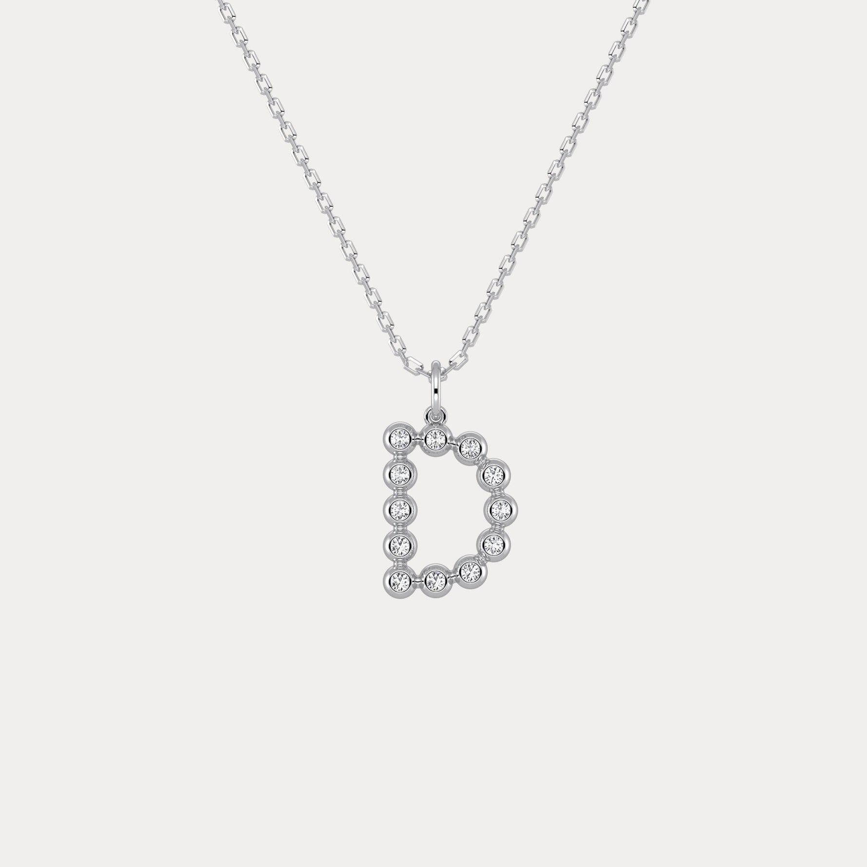 Sterling Silver Initial Letter Necklace – Bubble Pendant - Necklaces