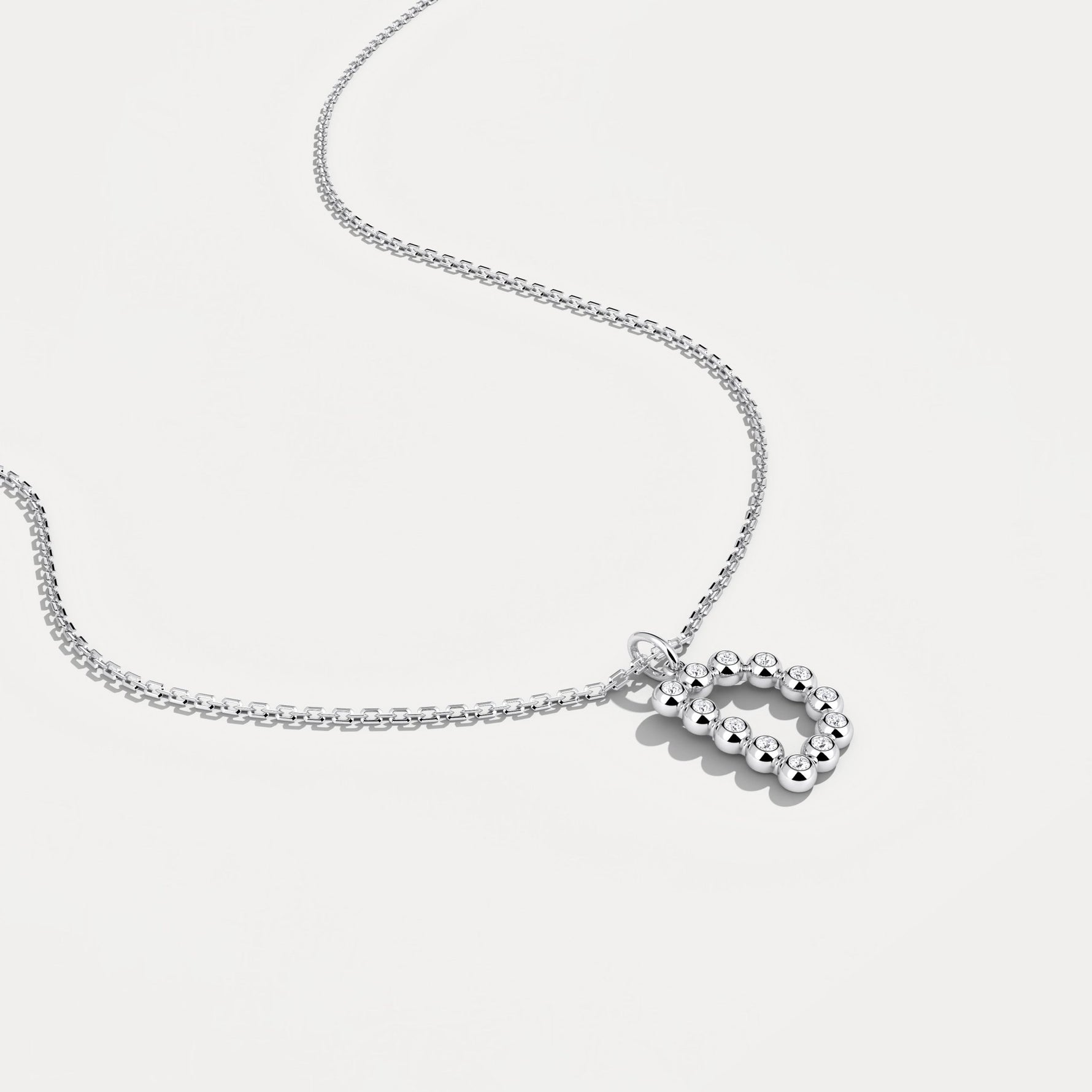 Sterling Silver Initial Letter Necklace – Bubble Pendant - Necklaces
