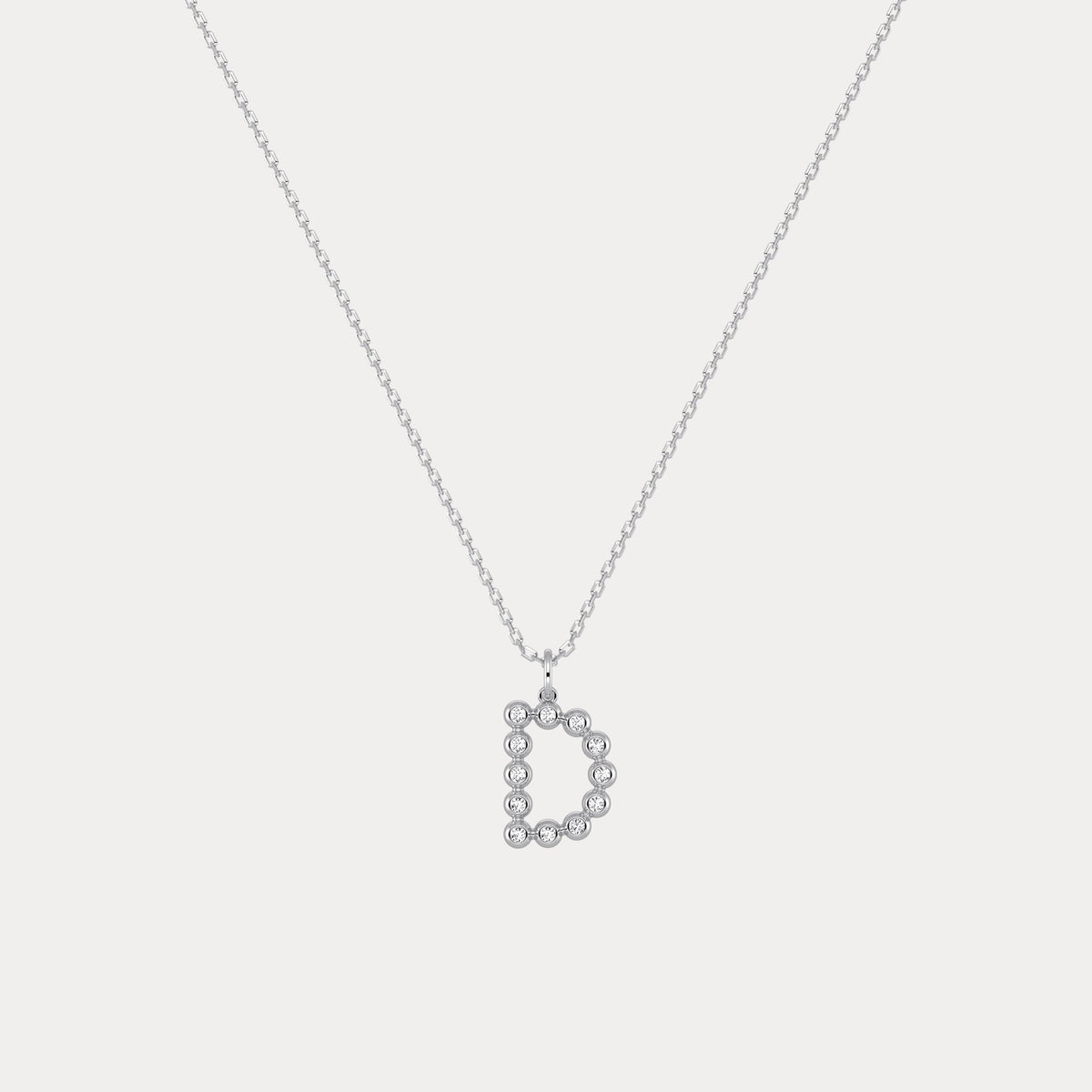Sterling Silver Initial Letter Necklace – Bubble Pendant - Necklaces
