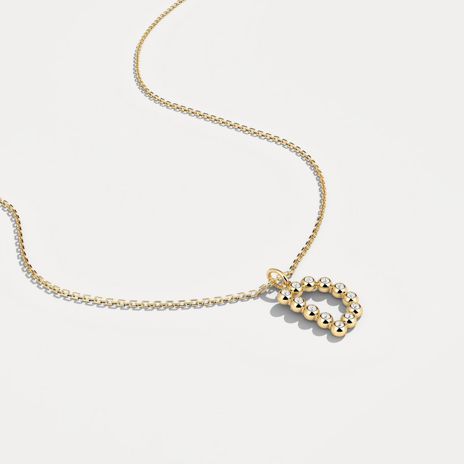 Sterling Silver Initial Letter Necklace – Bubble Pendant - Necklaces
