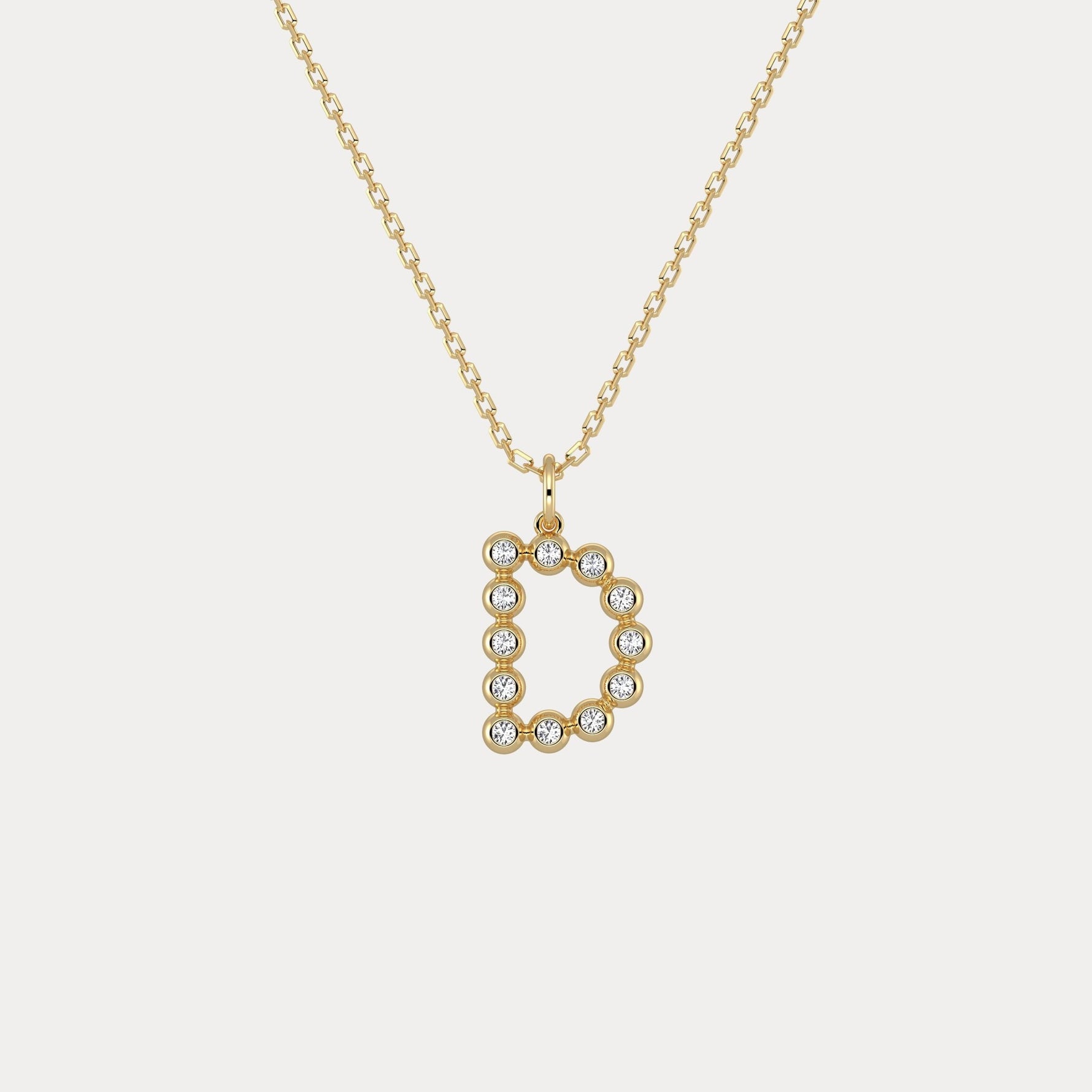 Sterling Silver Initial Letter Necklace – Bubble Pendant - Necklaces