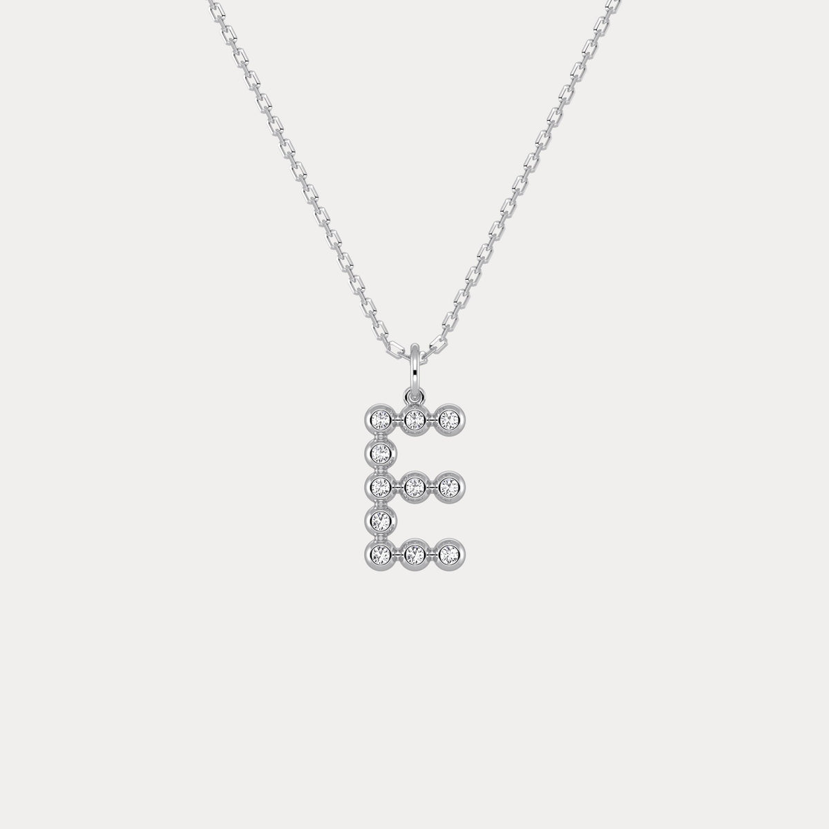 Sterling Silver Initial Letter Necklace – Bubble Pendant - Necklaces