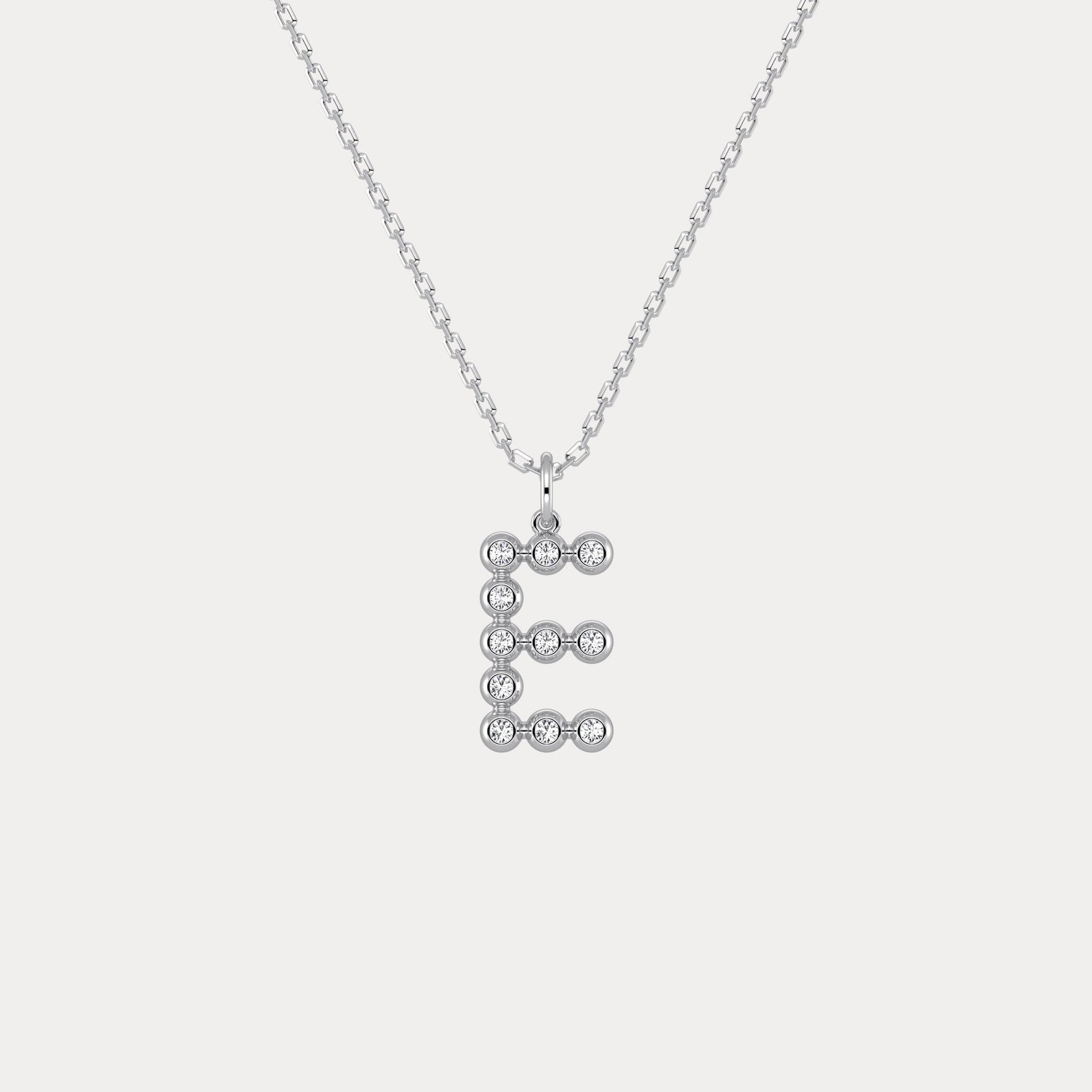 Sterling Silver Initial Letter Necklace – Bubble Pendant - Necklaces