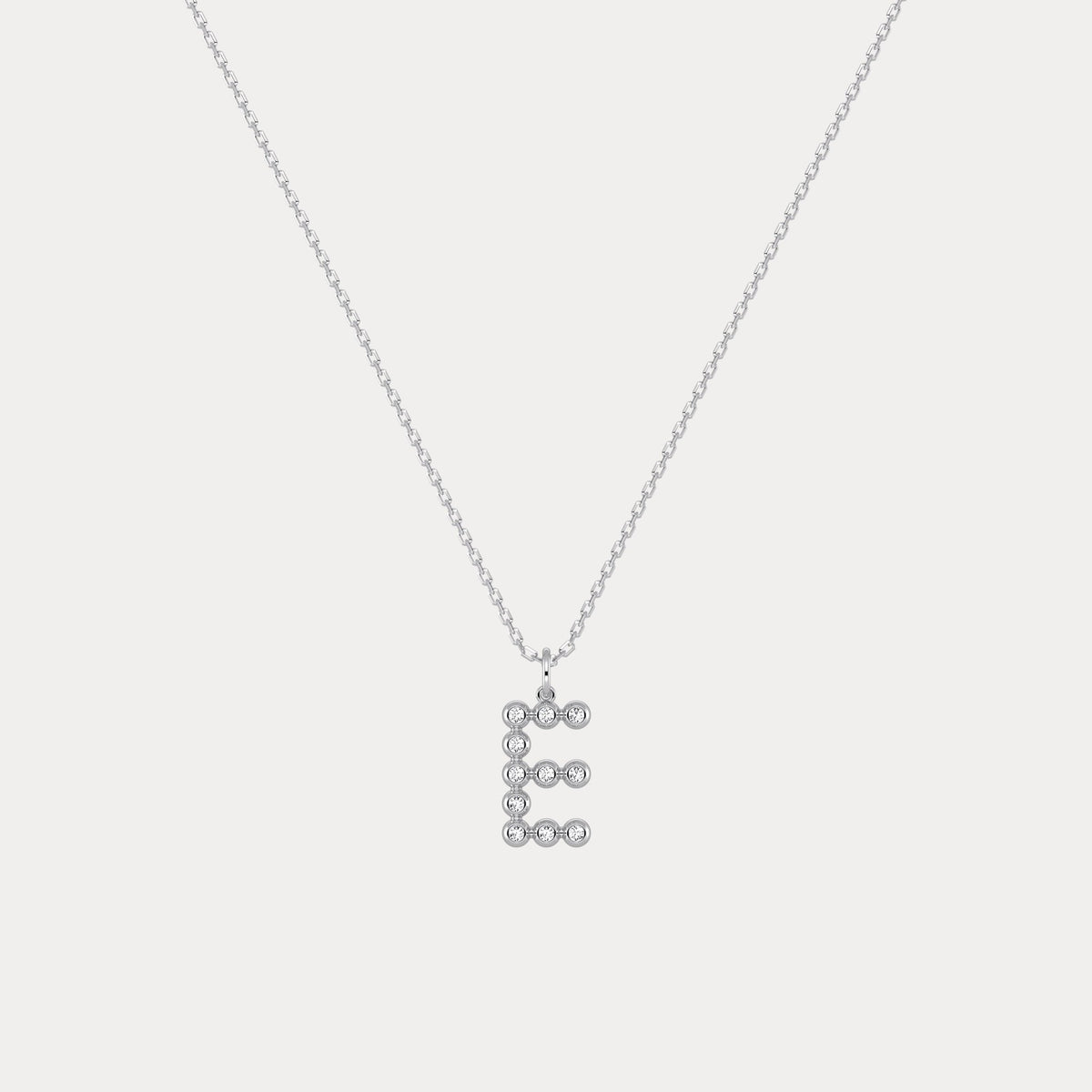 Sterling Silver Initial Letter Necklace – Bubble Pendant - Necklaces