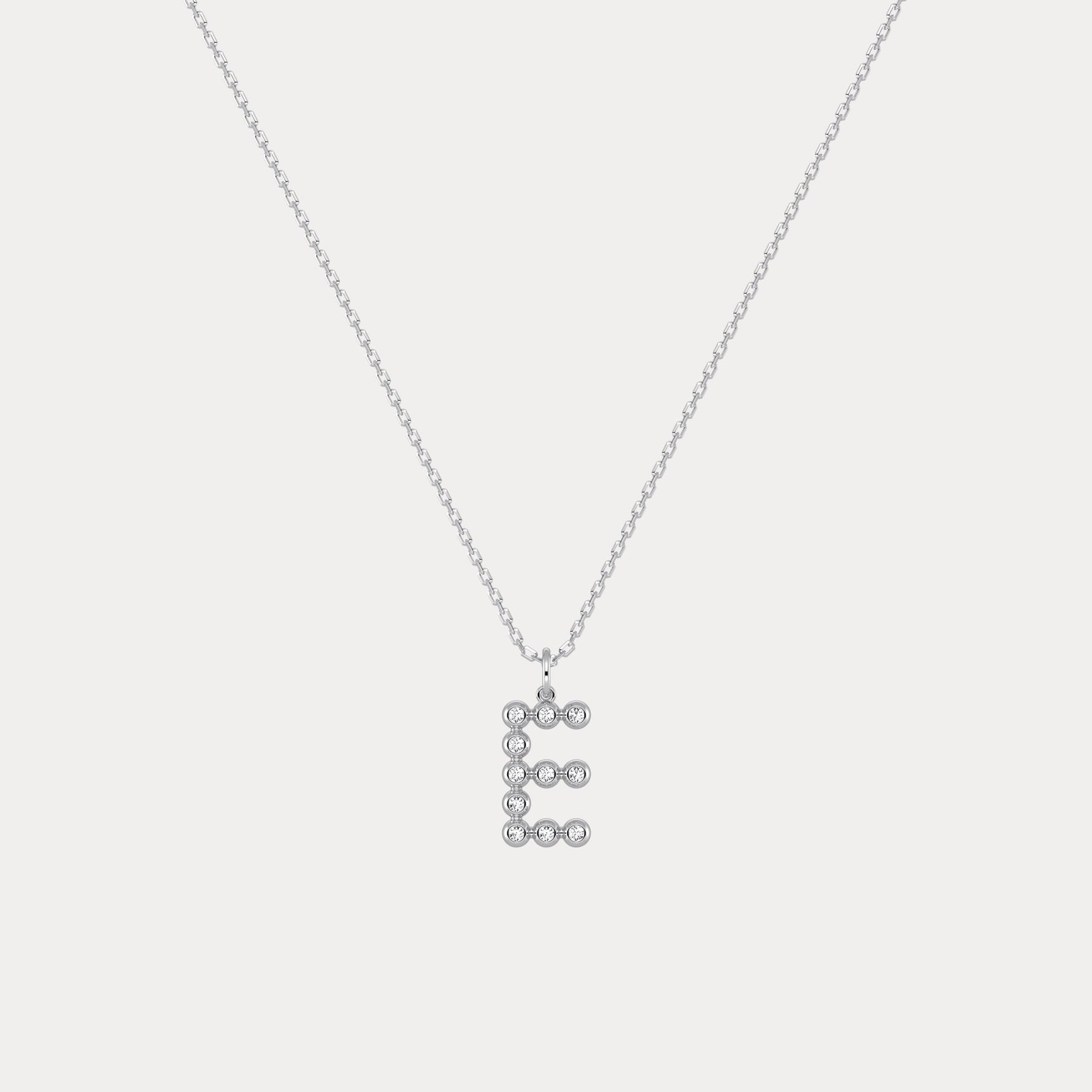 Sterling Silver Initial Letter Necklace – Bubble Pendant - Necklaces