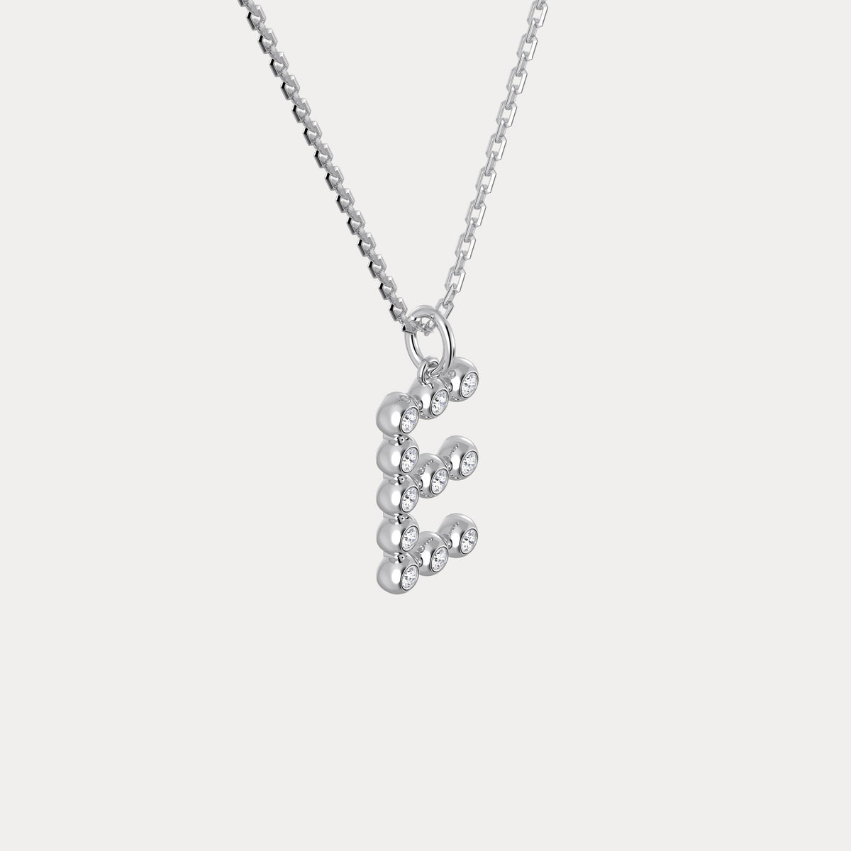 Sterling Silver Initial Letter Necklace – Bubble Pendant - Necklaces