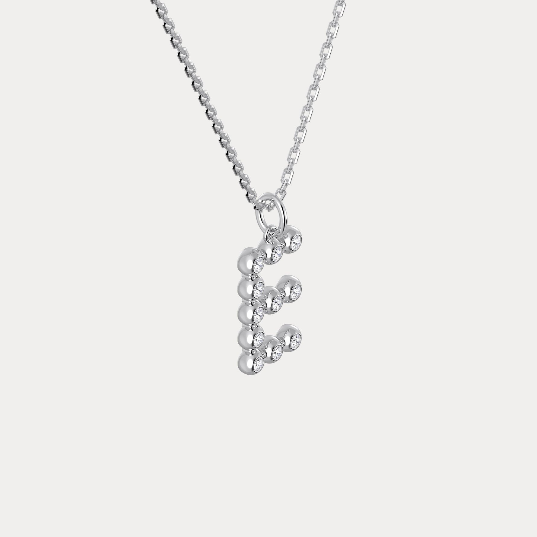 Sterling Silver Initial Letter Necklace – Bubble Pendant - Necklaces