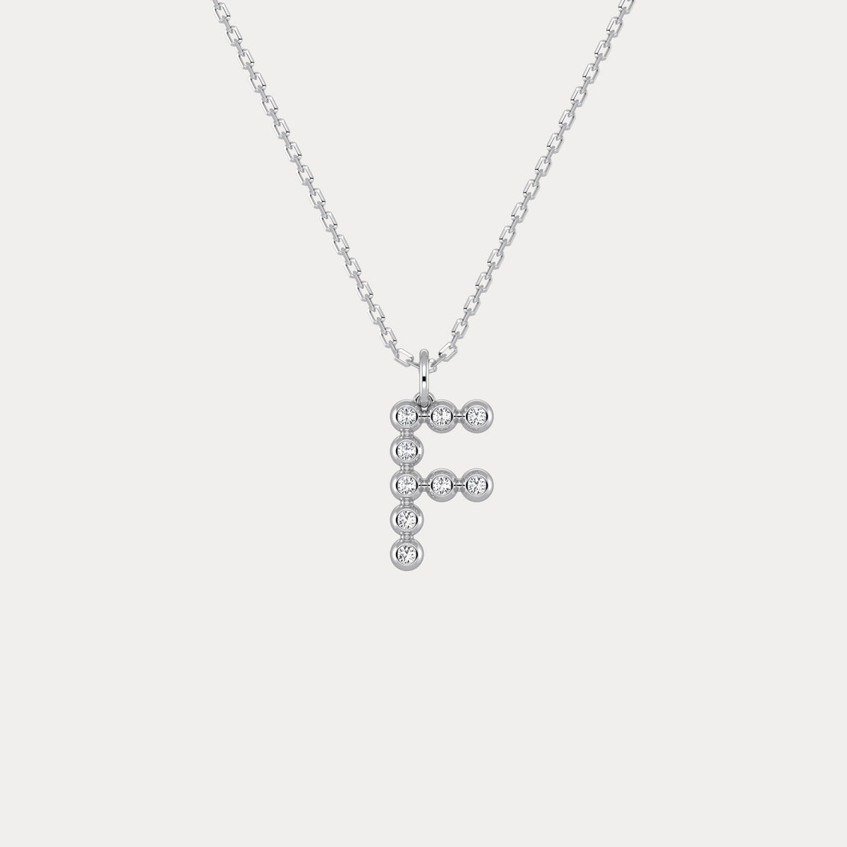 Sterling Silver Initial Letter Necklace – Bubble Pendant - Necklaces