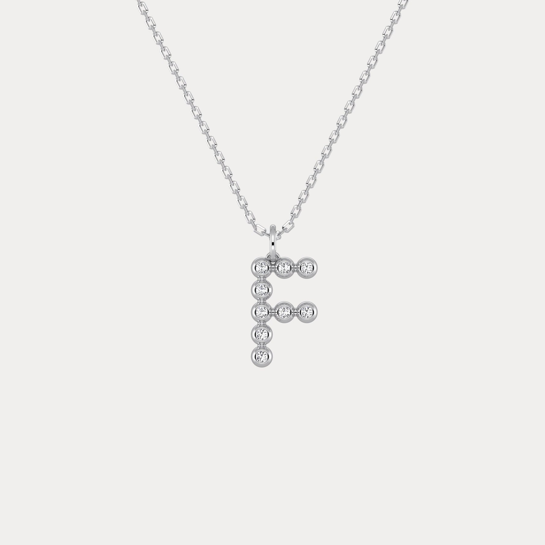 Sterling Silver Initial Letter Necklace – Bubble Pendant - Necklaces