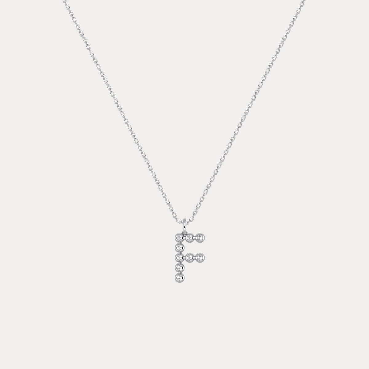 Sterling Silver Initial Letter Necklace – Bubble Pendant - Necklaces