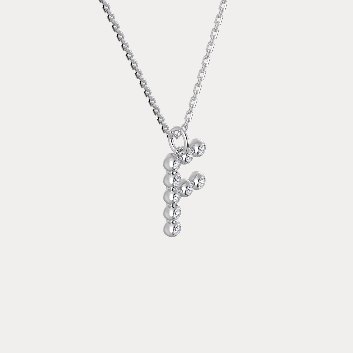 Sterling Silver Initial Letter Necklace – Bubble Pendant - Necklaces