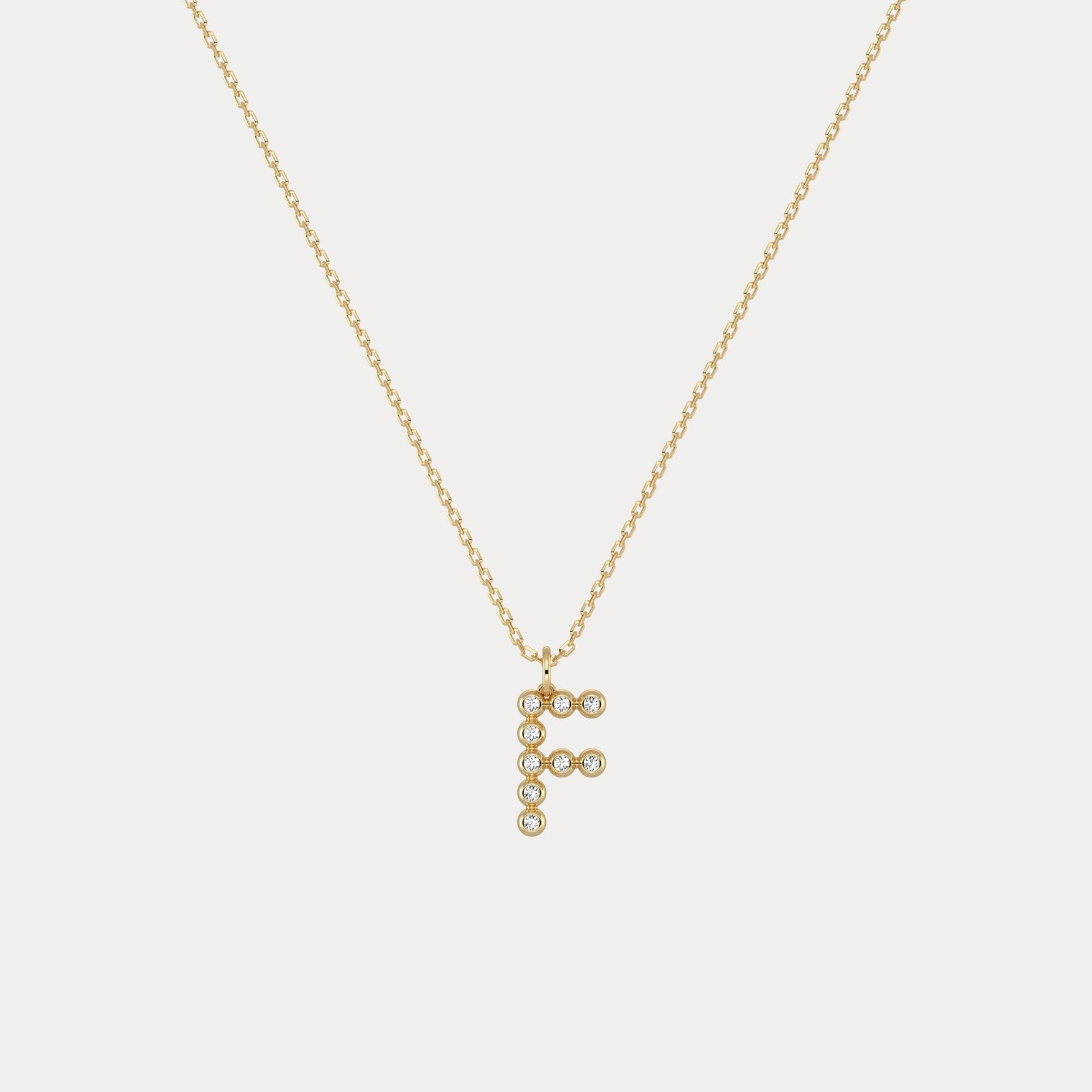 Sterling Silver Initial Letter Necklace – Bubble Pendant - Necklaces