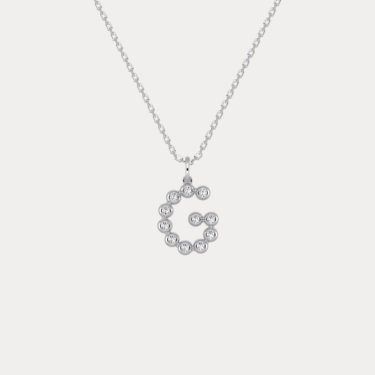 Sterling Silver Initial Letter Necklace – Bubble Pendant - Necklaces