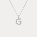 Sterling Silver Initial Letter Necklace – Bubble Pendant - Necklaces