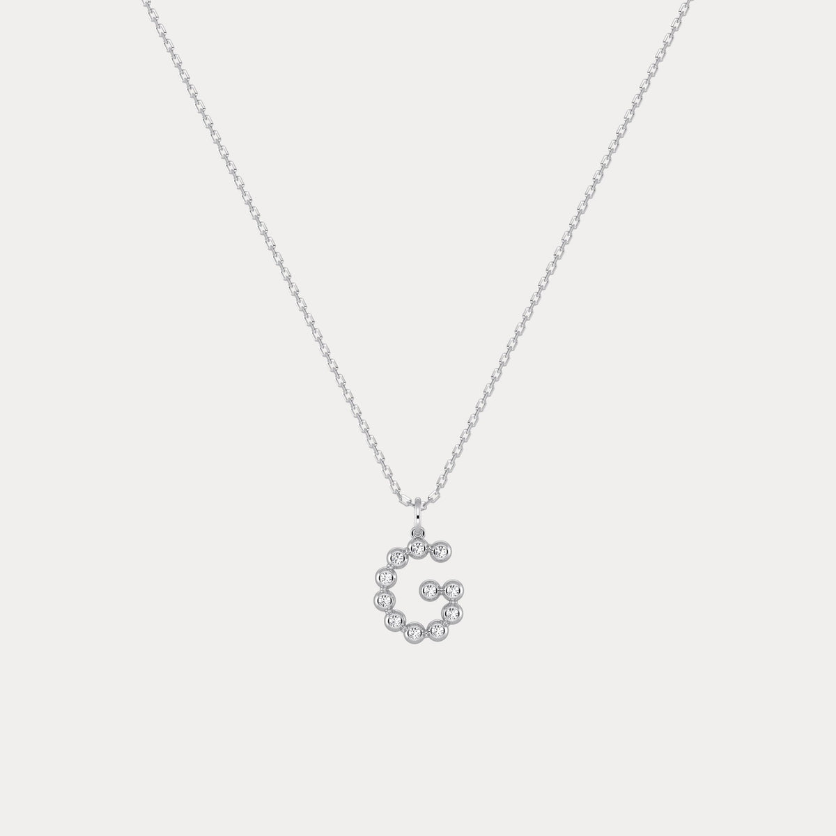 Sterling Silver Initial Letter Necklace – Bubble Pendant - Necklaces