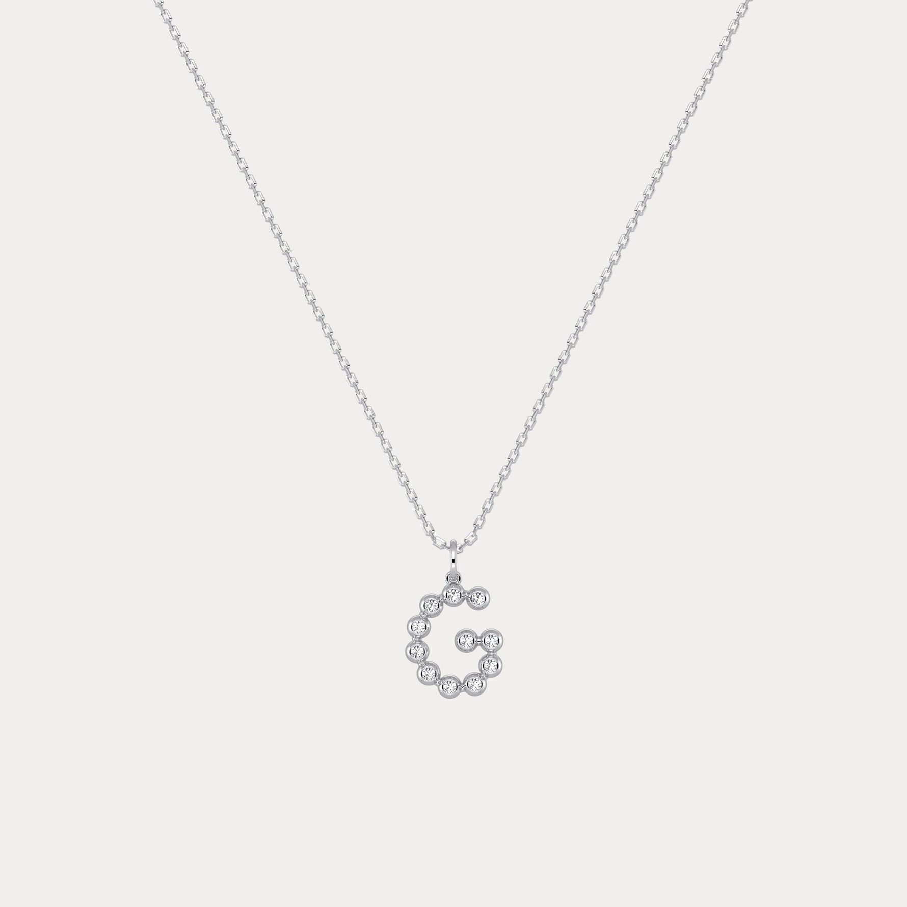 Sterling Silver Initial Letter Necklace – Bubble Pendant - Necklaces