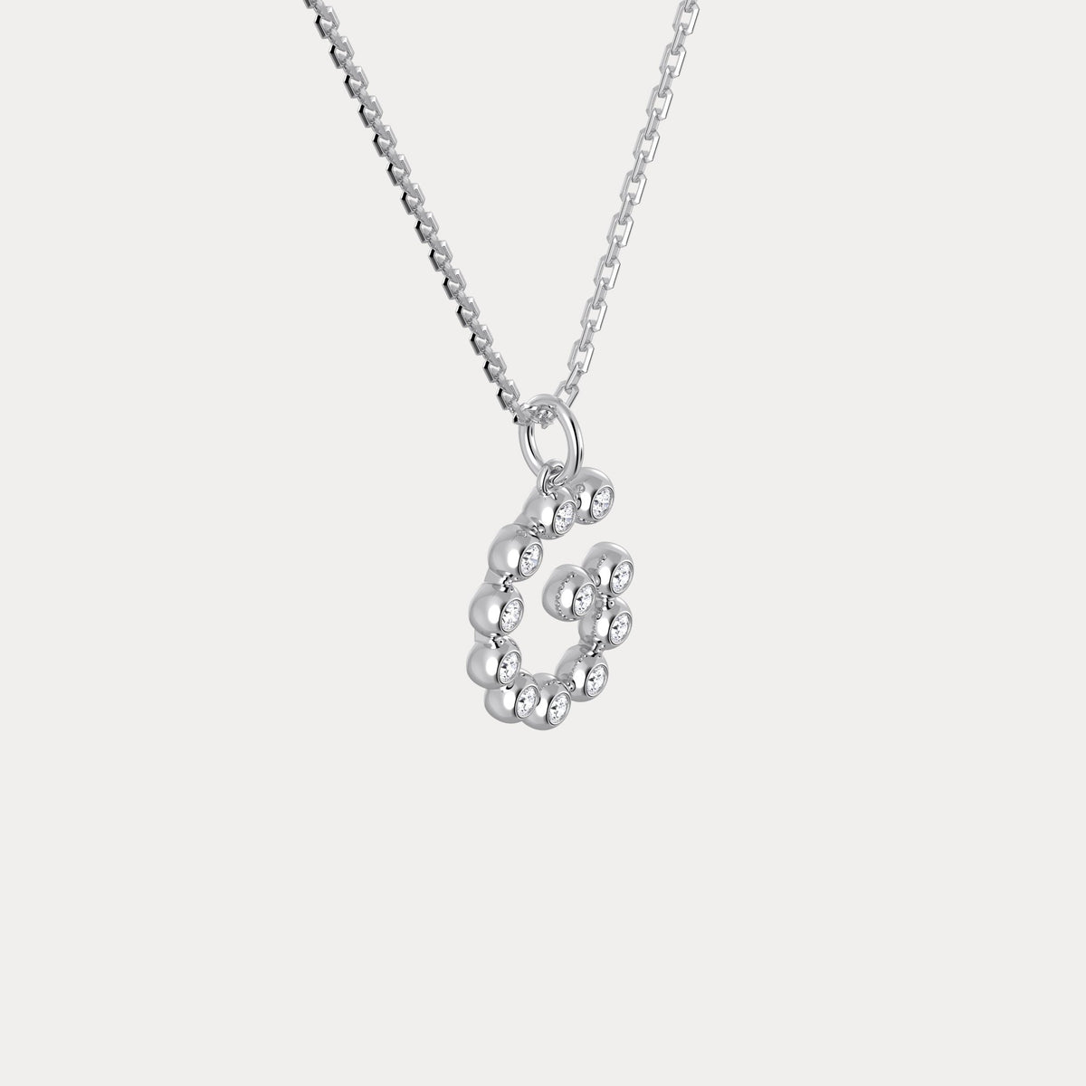 Sterling Silver Initial Letter Necklace – Bubble Pendant - Necklaces