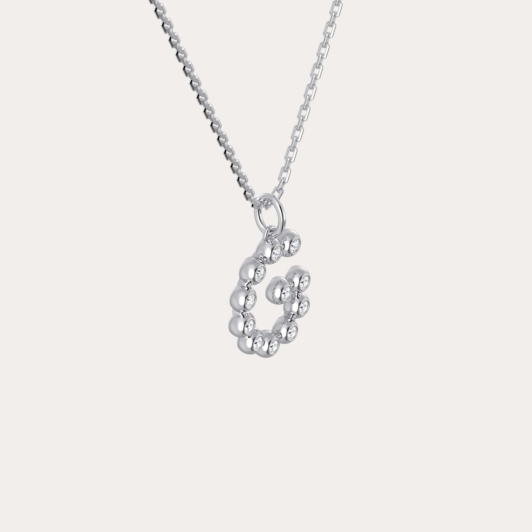 Sterling Silver Initial Letter Necklace – Bubble Pendant - Necklaces