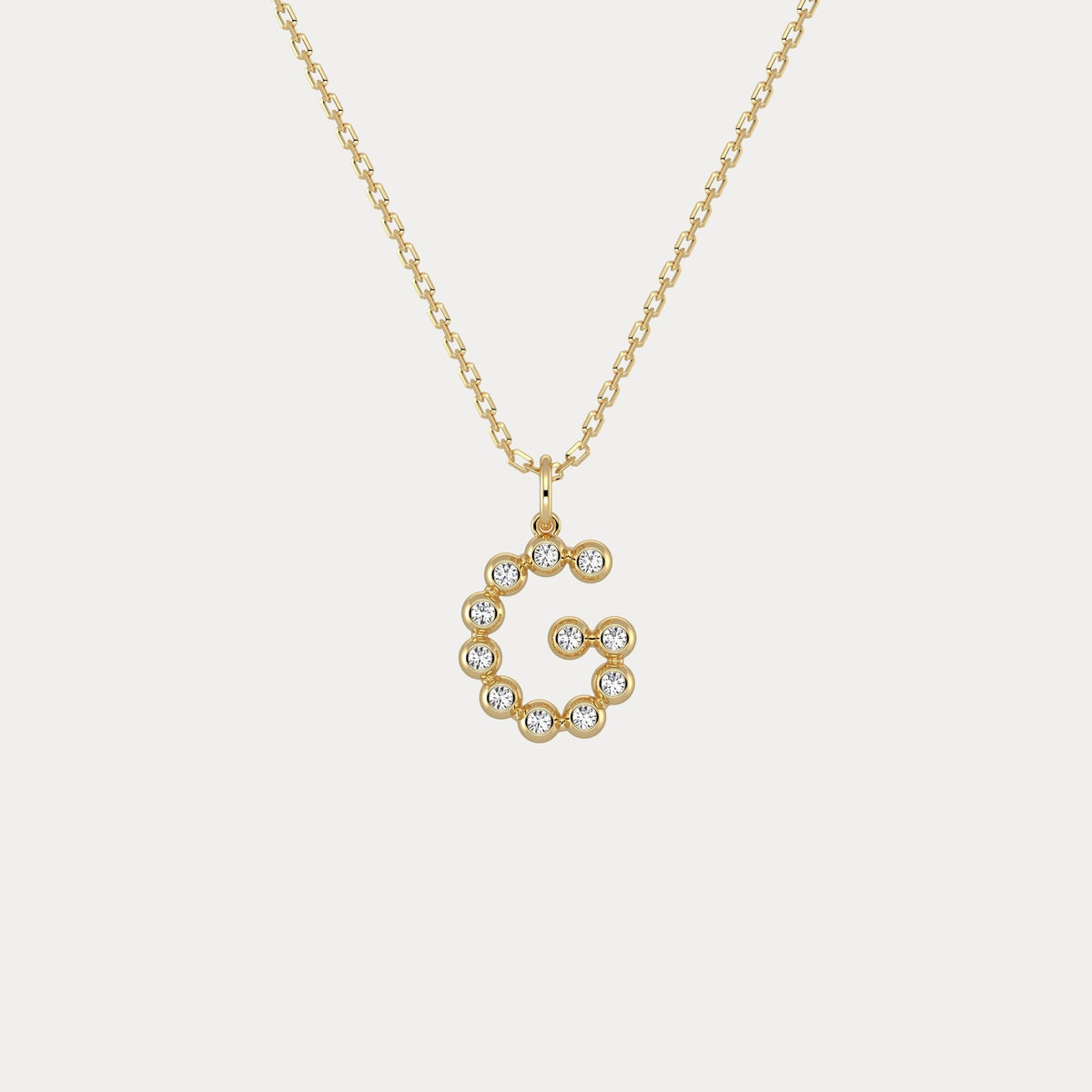 Sterling Silver Initial Letter Necklace – Bubble Pendant - Necklaces