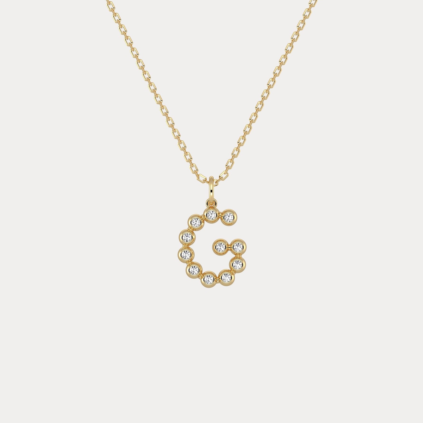 Sterling Silver Initial Letter Necklace – Bubble Pendant - Necklaces