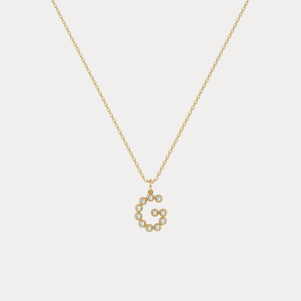 Sterling Silver Initial Letter Necklace – Bubble Pendant - Necklaces