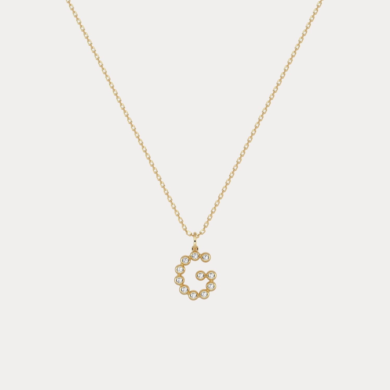 Sterling Silver Initial Letter Necklace – Bubble Pendant - Necklaces